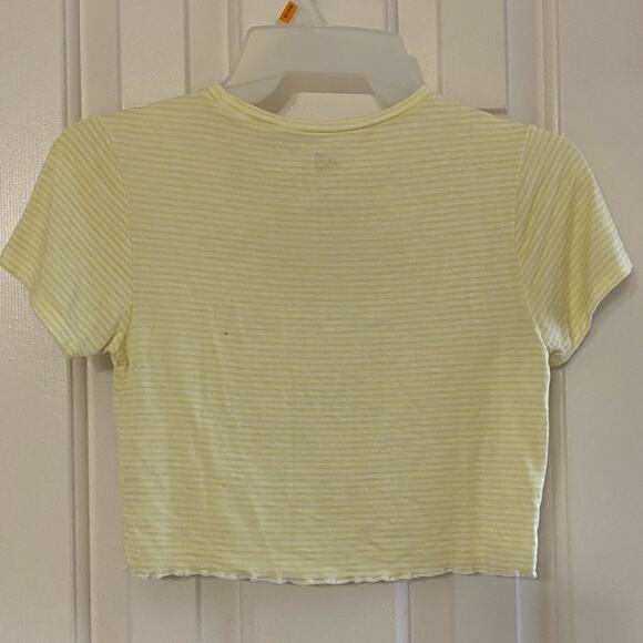 PACSUN • Basics Yellow + White Striped Crop Top - Picture 5 of 6